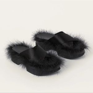 Simone Rocha HM Feather Slides